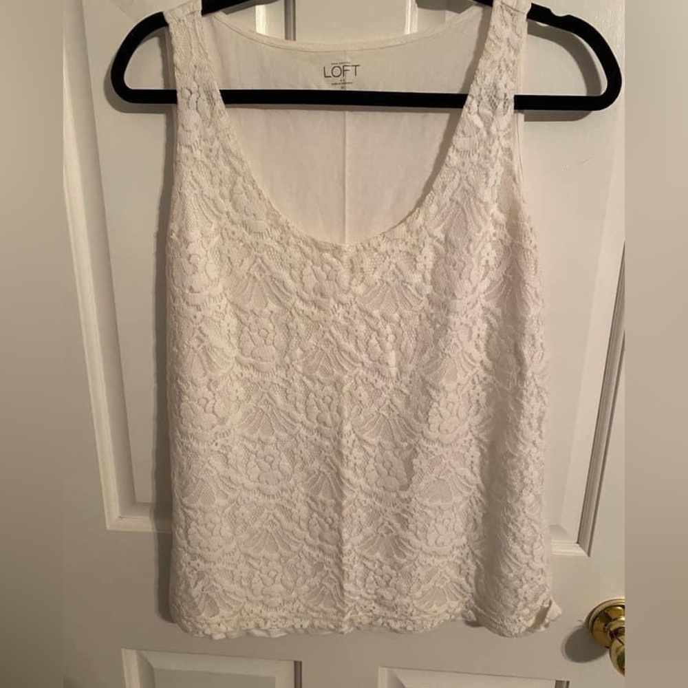 White Loft lace tank top